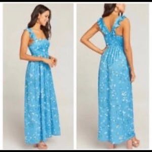 SHOW ME YOUR MUMU GEMINI JUMPSUIT MEADOW BLOOMS BLUE FLORAL NWT SIZE XS